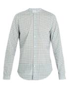 Matchesfashion.com Boglioli - Grandad Collar Geometric Print Cotton Shirt - Mens - White Multi
