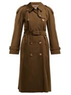 Matchesfashion.com Burberry - Westminster Double Breasted Gabardine Trench Coat - Womens - Dark Green