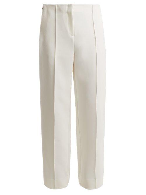 Matchesfashion.com Diane Von Furstenberg - Mid Rise Wide Leg Side Striped Trousers - Womens - White