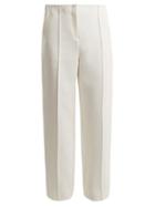 Matchesfashion.com Diane Von Furstenberg - Mid Rise Wide Leg Side Striped Trousers - Womens - White
