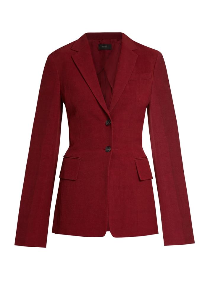 Joseph Single-breasted Linen-blend Blazer