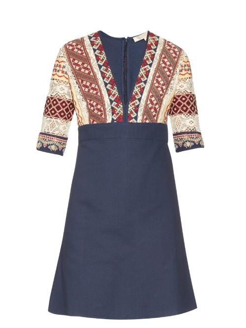 Vanessa Bruno Ely V-neck Embroidered Dress