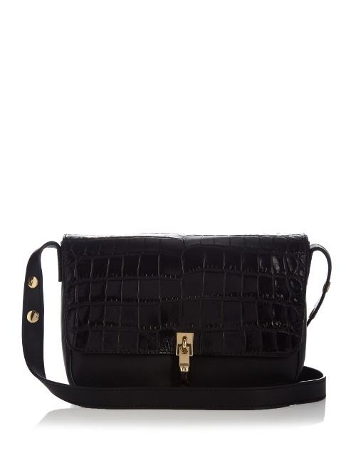 Elizabeth And James Cynnie Crocodile-effect Leather Shoulder Bag