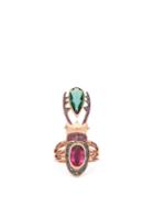 Matchesfashion.com Daniela Villegas - Cleodora Sapphire & Tourmaline 18kt Gold Ring - Womens - Pink Multi