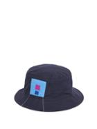 Matchesfashion.com Acne Studios - Patch Appliqu Cotton Poplin Bucket Hat - Mens - Blue
