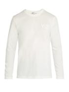 Matchesfashion.com Y-3 - Logo Print Crew Neck Long Sleeved Cotton T Shirt - Mens - White