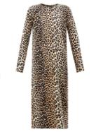 Matchesfashion.com Ganni - Leopard-print Silk-blend Satin Dress - Womens - Leopard