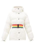 Matchesfashion.com Perfect Moment - Oversized Rainbow Belt Down Filled Ski Jacket - Womens - White