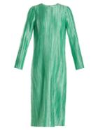 Tibi Pliss-pleated Long-sleeved Midi Dress