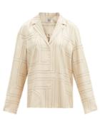 Matchesfashion.com Totme - Sanville Logo-embroidered Silk-twill Shirt - Womens - Ivory