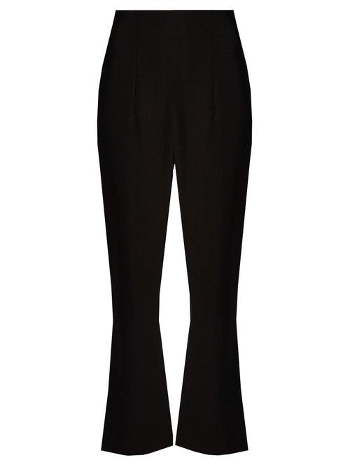 Matchesfashion.com Altuzarra - Norton Kick Flare Cropped Trousers - Womens - Black