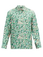 Matchesfashion.com Amiri - Banana Leaves-print Silk-twill Shirt - Mens - Green