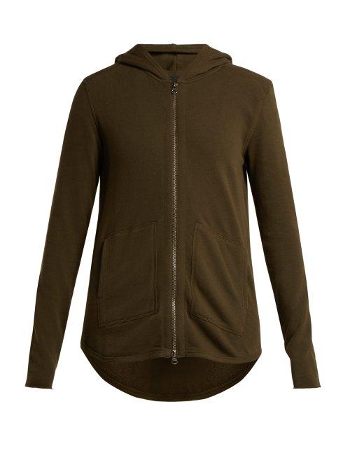 Matchesfashion.com Atm - Zip Through Cotton Jersey Hooded Sweater - Womens - Dark Green