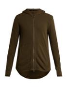 Matchesfashion.com Atm - Zip Through Cotton Jersey Hooded Sweater - Womens - Dark Green