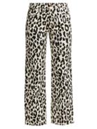 Matchesfashion.com See By Chlo - Kick Flare Leopard Print Jeans - Womens - Black White