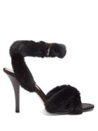 Valentino Fur-trimmed 95mm Sandals