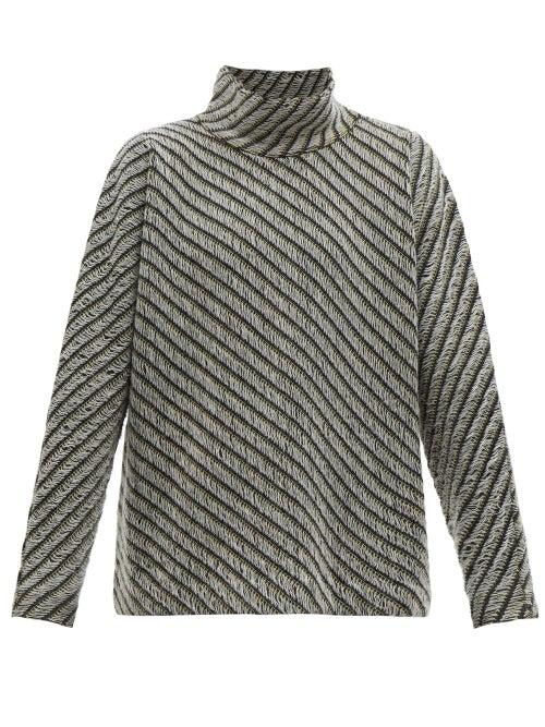 Matchesfashion.com Namacheko - Atim Ladder Knit Wool Sweater - Mens - Black White