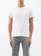 Maison Margiela - Embroidered-logo Cotton-jersey T-shirt - Mens - Chalk