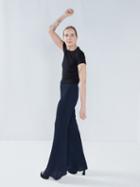 Raey - Elasticated-waist Crinkle-effect Flared Trousers - Womens - Navy