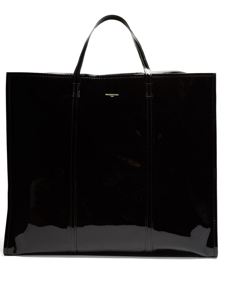 Balenciaga Bazar Extra-large Patent-leather Tote