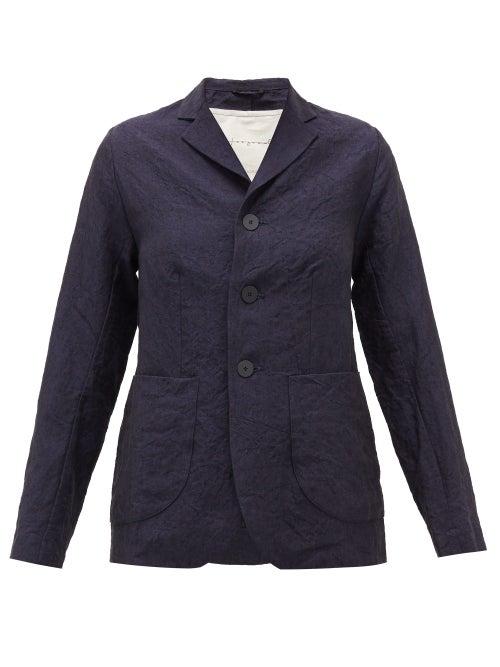 Matchesfashion.com Toogood - The Metalworker Single-breasted Linen Jacket - Womens - Navy