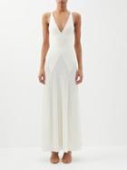 Khaite - Thomasina Open-back Stretch-jersey Dress - Womens - Ivory