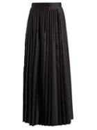 Matchesfashion.com Mm6 Maison Margiela - Pleated Satin Maxi Skirt - Womens - Black