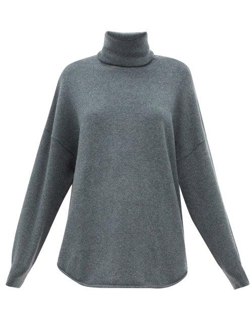 Matchesfashion.com Extreme Cashmere - No.52 Roll Wave Stretch Cashmere Sweater - Womens - Khaki