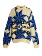 Calvin Klein 205w39nyc Embroidered Intarsia-knit Wool Sweater