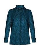 Roberto Cavalli Monkey And Snake-jacquard Ruffled Blouse