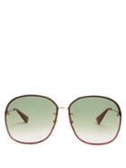 Matchesfashion.com Gucci - Glitter Embellished Sunglasses - Womens - Gold Multi