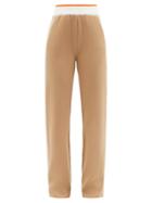 Cordova - Striped Merino-blend Track Pants - Womens - Brown