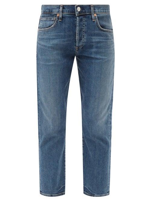 Citizens Of Humanity - Emerson Boyfriend Cropped Jeans - Womens - Dark Blue