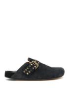 Matchesfashion.com Isabel Marant - Mirvin Metal Eyelet Suede Clogs - Womens - Black