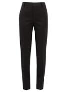 Matchesfashion.com Saint Laurent - Satin Trimmed Slim Leg Wool Trousers - Womens - Black