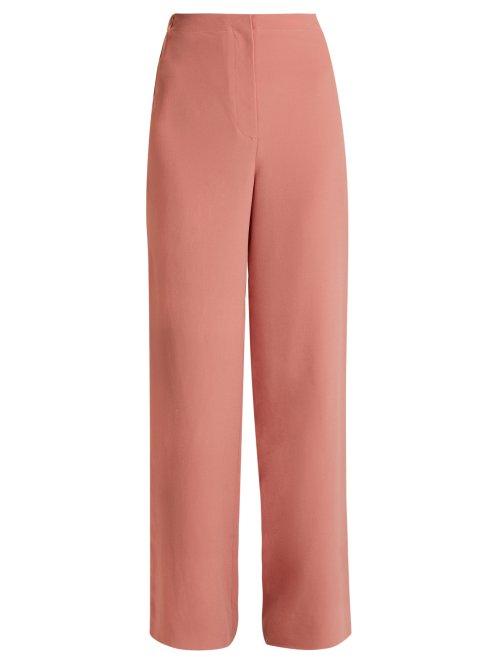Matchesfashion.com Roksanda - Petra Piped Silk Crepe Trousers - Womens - Pink