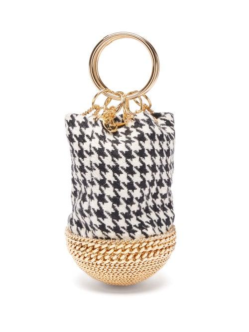 Rosantica - Ghizlan Houndstooth-twill Bag - Womens - Black White