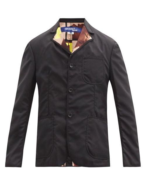 Matchesfashion.com Junya Watanabe - X Playboy Pinstriped Single-breasted Twill Blazer - Mens - Black
