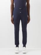 Balmain - Logo-print Cotton-jersey Biker Track Pants - Mens - Navy White