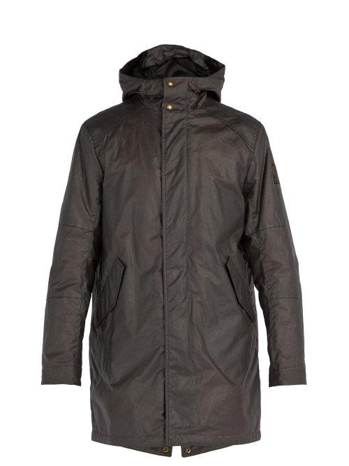 Matchesfashion.com Belstaff - Chevington Waxed Cotton Hooded Parka - Mens - Dark Grey