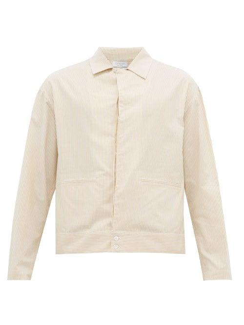 Matchesfashion.com Deveaux - Striped Cotton Poplin Shirt - Mens - White Multi