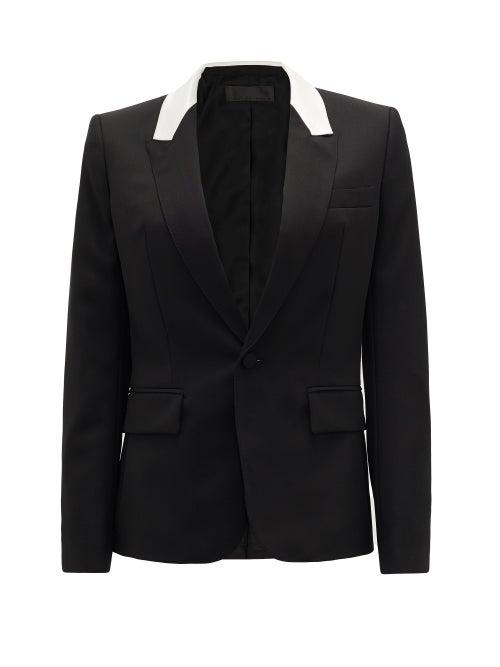 Matchesfashion.com Haider Ackermann - Contrast-panel Single-breasted Wool Jacket - Womens - Black White