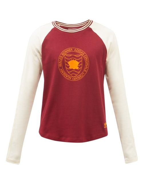 Adidas X Wales Bonner - Crest-print Cotton-jersey Long-sleeved T-shirt - Mens - Red
