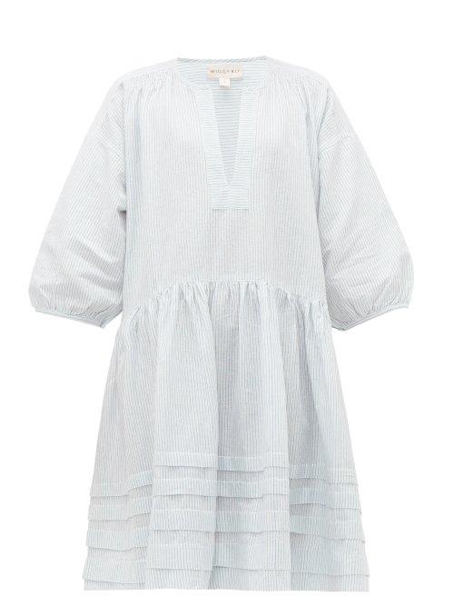Matchesfashion.com Wiggy Kit - Painter's Striped Cotton Dress - Womens - Blue Stripe