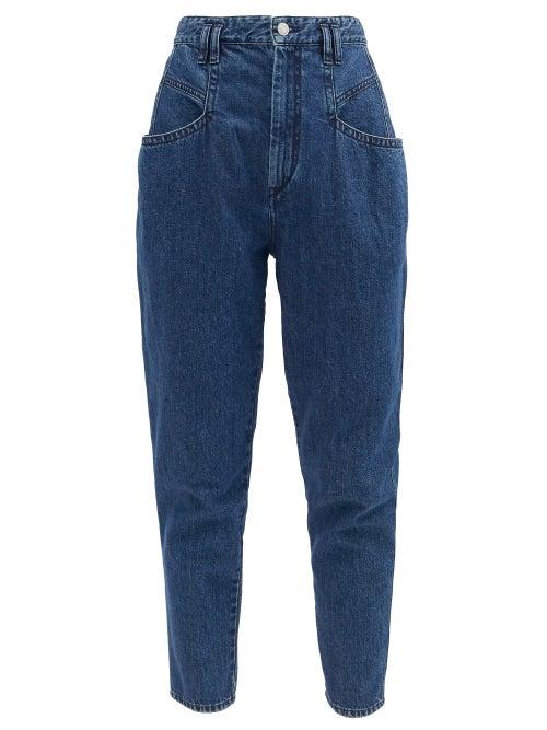 Matchesfashion.com Isabel Marant - Padeloisasr High-rise Tapered-leg Jeans - Womens - Navy