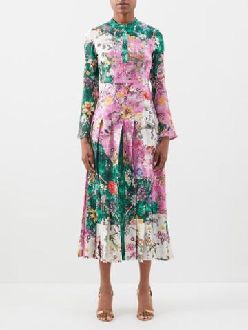 Mary Katrantzou - Desmine Sequin And Floral-print Twill Dress - Womens - Multi
