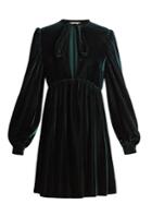 Saint Laurent Tie-neck Velvet Mini Dress