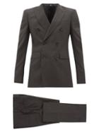 Matchesfashion.com Burberry - Double-breasted Checked Wool-blend Suit - Mens - Grey