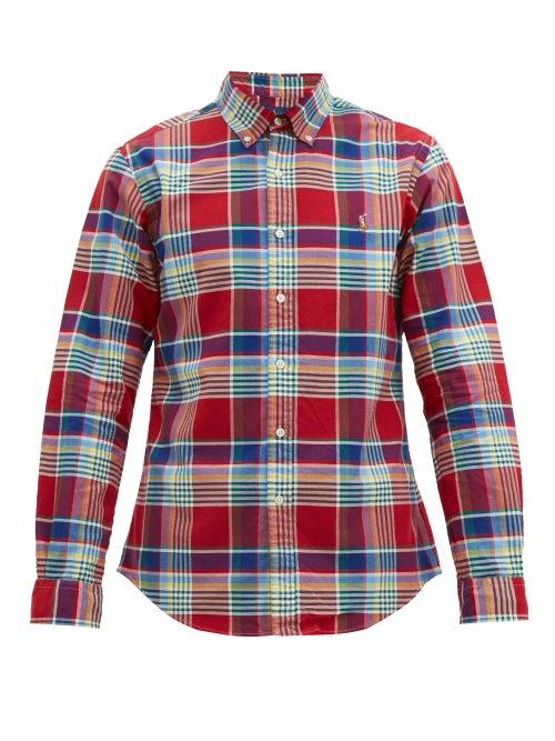 Matchesfashion.com Polo Ralph Lauren - Slim Fit Checked Cotton Shirt - Mens - Red