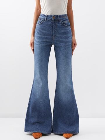Chlo - Bootcut Flared-leg Jeans - Womens - Blue